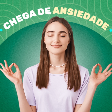 mulher em pose de meditação e calma