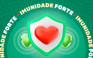 coração em fundo verde com a palavra imunidade