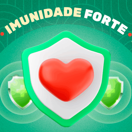 coração em fundo verde com a palavra imunidade