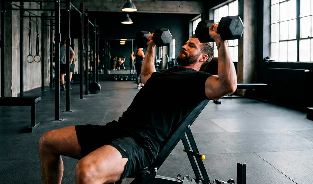 homem treinando na academia
