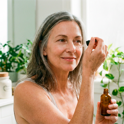 mulher fazendo skin care