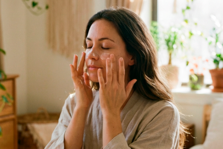 mulher passando protetor solar